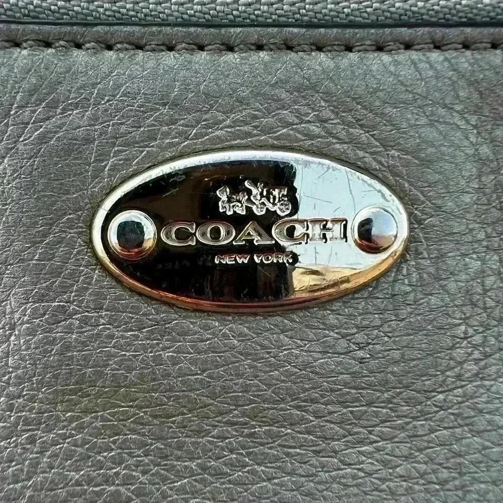 COACH Lyla Gray Pebbled Leather Crossbody Bag With Hangtag And Nickel Accents